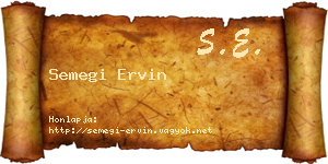 Semegi Ervin névjegykártya